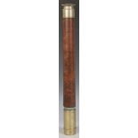 A late 19th / early 20th Century single draw telescope by Ross London No. 35789 having a leather