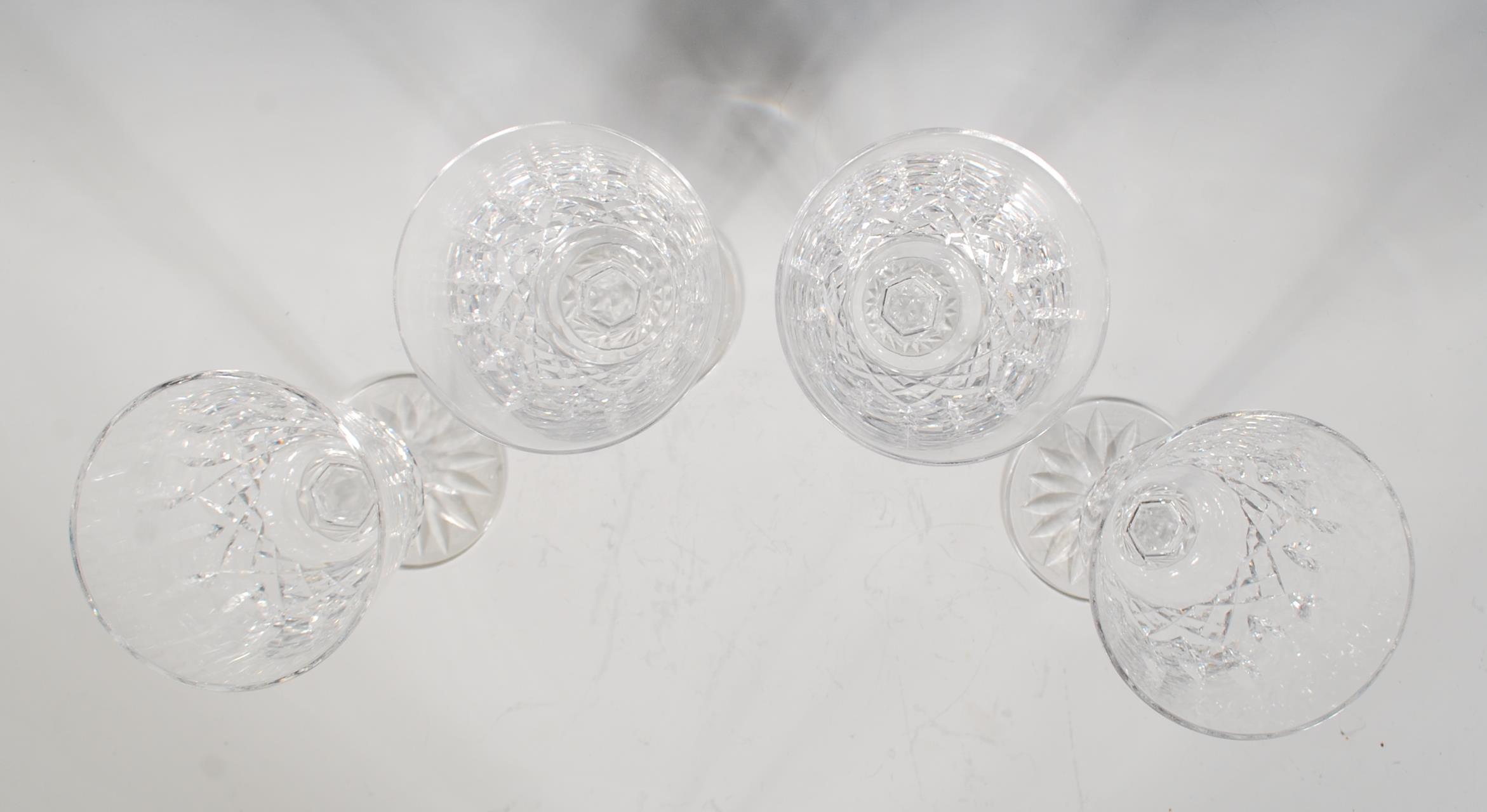 A set of four Waterford crystal cut glass goblet / wine glasses in the 'Lismore' pattern having - Image 6 of 6