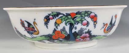 An early 20th Century Edwardian Keeling And Co Ltd Losol Ware large bowl in the Exotic pattern,