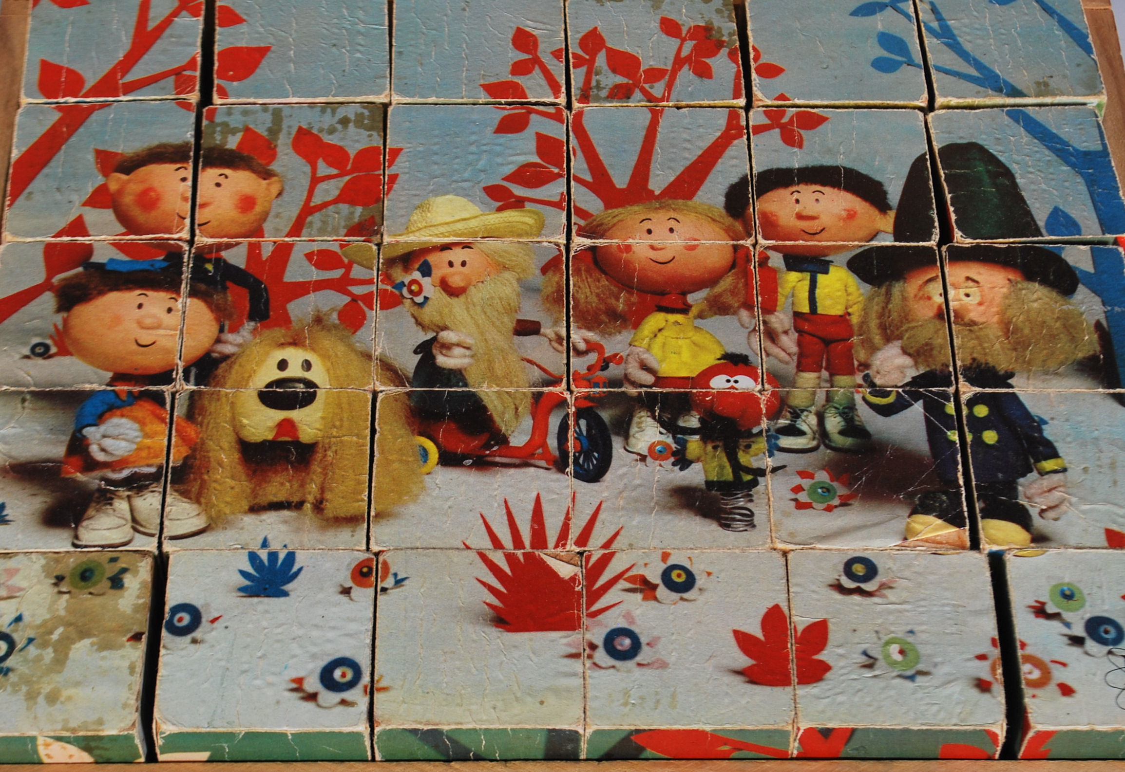 A 1970's retro French Magic Roundabout wooden toy building blocks / games puzzle. include Dougal, - Image 3 of 6