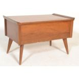 An early to mid 20th Century walnut work box / sewing box of low form, hinged top opening to