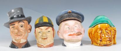 A group of 4 German made novelty ceramic / bisque tobacco jars to include a Bernard Bloch Ally