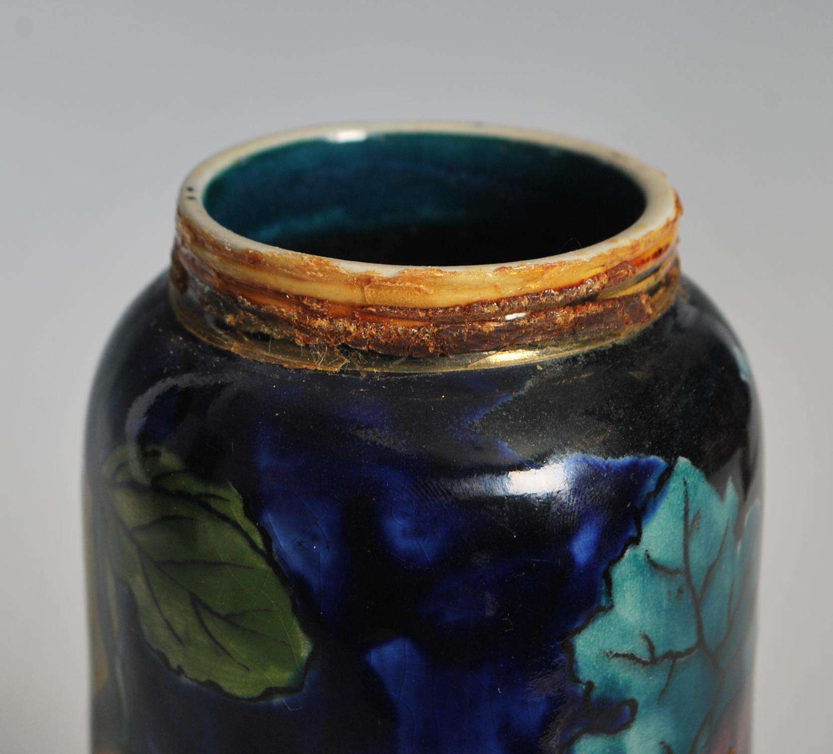 An early 20th Century Art Deco hand painted Hancocks and Sons Titian Ware sugar shaker, grape and - Image 6 of 7