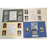 A group of various football related signatures displayed with photos of the players to include