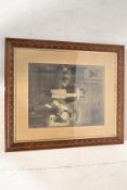 A 19th Century framed and glazed family photographic picture of possibly a performing family, the