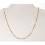 A 9ct Gold 375 cable chain necklace, lobster clasp measuring 18 inches in length weighing 9.88g.