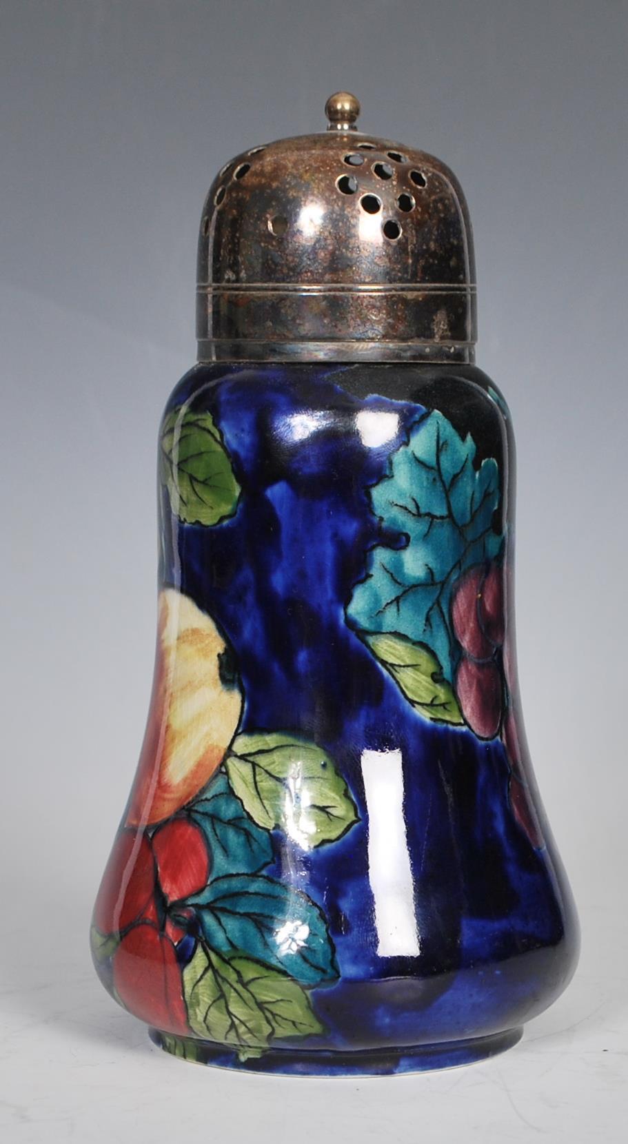 An early 20th Century Art Deco hand painted Hancocks and Sons Titian Ware sugar shaker, grape and - Image 4 of 7