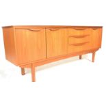 A retro 20th Century teak wood sideboard credenza by William Lawrence, a bank of three drawers