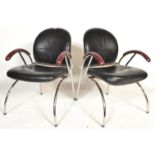A superb pair of 20th century retro vintage Bauhaus / Thonet inspired designer armchairs