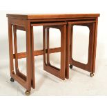 A 20th Century retro teak wood nest of three tables by Macintosh and Co side consisting of one