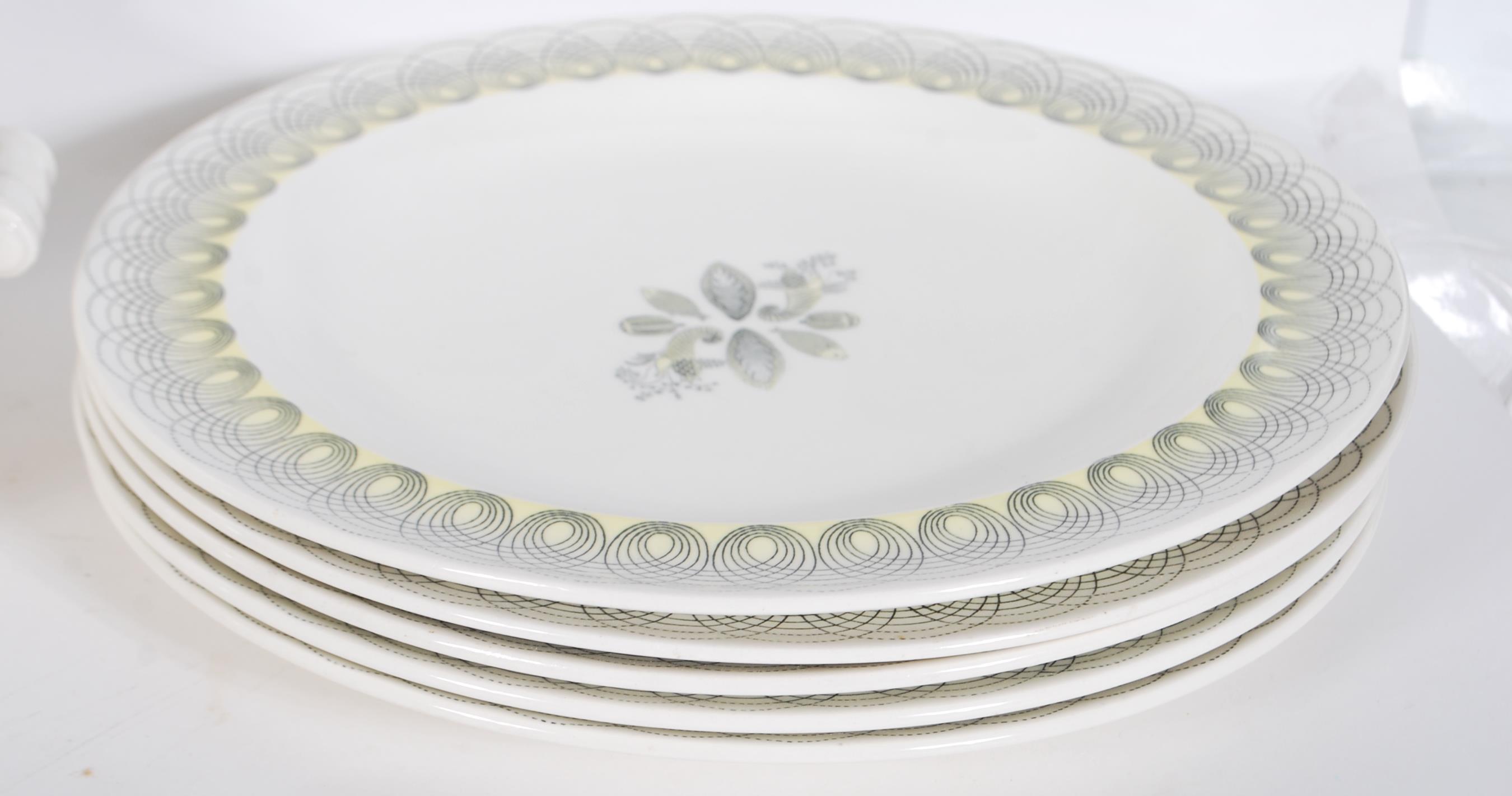 A vintage retro Wedgwood Harvest Festival pattern dinner service designed by Ravilious having yellow - Image 8 of 10