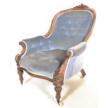 A 19th century Victorian mahogany library armchair in the manner of Gillows of Lancaster. Raised