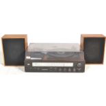 A vintage Pye stereo music system record deck model no. 1612, being teak case with a smokey