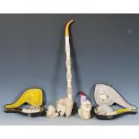 A collection of vintage 20th Century meerschaum pipes to include one modelled as a Lion, one as a