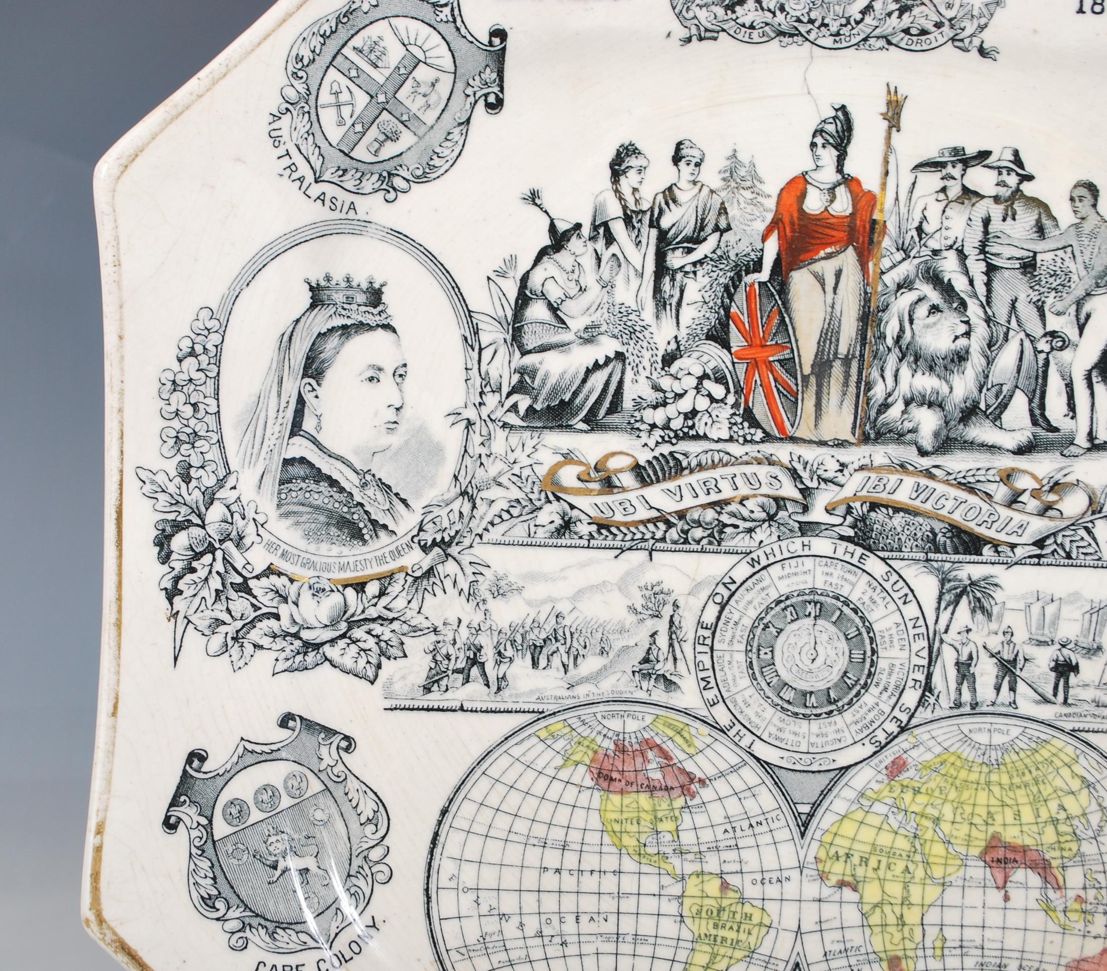 Commemorative Plate. Victoria, Queen & Empress, Jubilee year, 1887, octagonal polychrome plate - Image 5 of 8