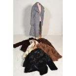 A group of six vintage 20th Century ladies Coney / Rabbit fur coats of various size and colour to