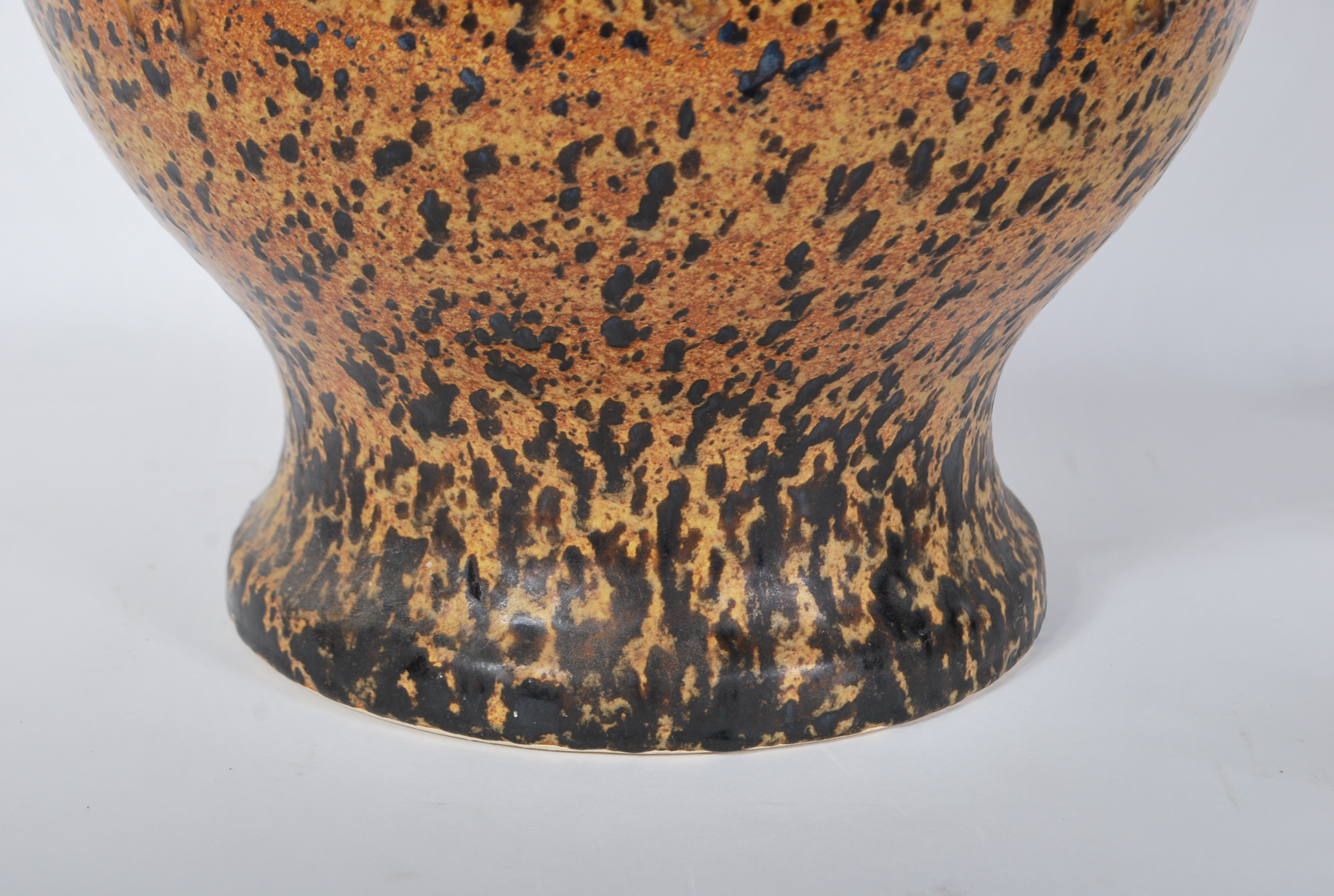 A vintage retro 20th Century West German floor standing bulbous vase / stick stand, having a mottled - Image 3 of 9