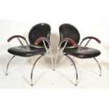 A superb pair of 20th century retro vintage Bauhaus / Thonet inspired designer armchairs