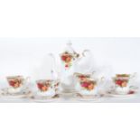 A Royal Albert Old Country Roses pattern coffee service comprising of coffee pot, six cups and