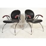 A superb pair of 20th century retro vintage Bauhaus / Thonet inspired designer armchairs