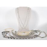 A collection of costumer / fashion jewellery necklaces to include Butler and Wilson rhinestone