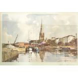After Edward Wesson - A 20th Century colour local interest Bristol print entitled 'Reflections, St