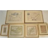 A collection of antique map engravings to include Gloucestershire by R. Creighton 1831,