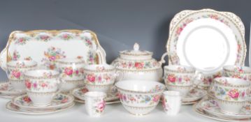 A vintage grafton china tea service in the Malvern pattern transfer printed with pink floral