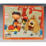 A 1970's retro French Magic Roundabout wooden toy building blocks / games puzzle. include Dougal,