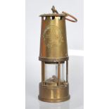 A mid 20th century brass Eccles miners lamp embossed 'Protector Lamp & Lighting type 6 M & Q