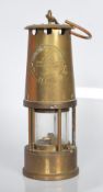 A mid 20th century brass Eccles miners lamp embossed 'Protector Lamp & Lighting type 6 M & Q