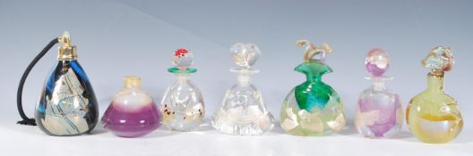 Martin Evans of Isle of Wight glass - A collection of studio art glass perfume bottles of organic