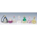 Martin Evans of Isle of Wight glass - A collection of studio art glass perfume bottles of organic