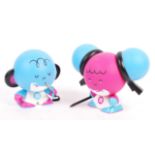 PAIR OF VEGGIE SOMETHING MODERN VINYL FIGURES WITH ACCESSORIES