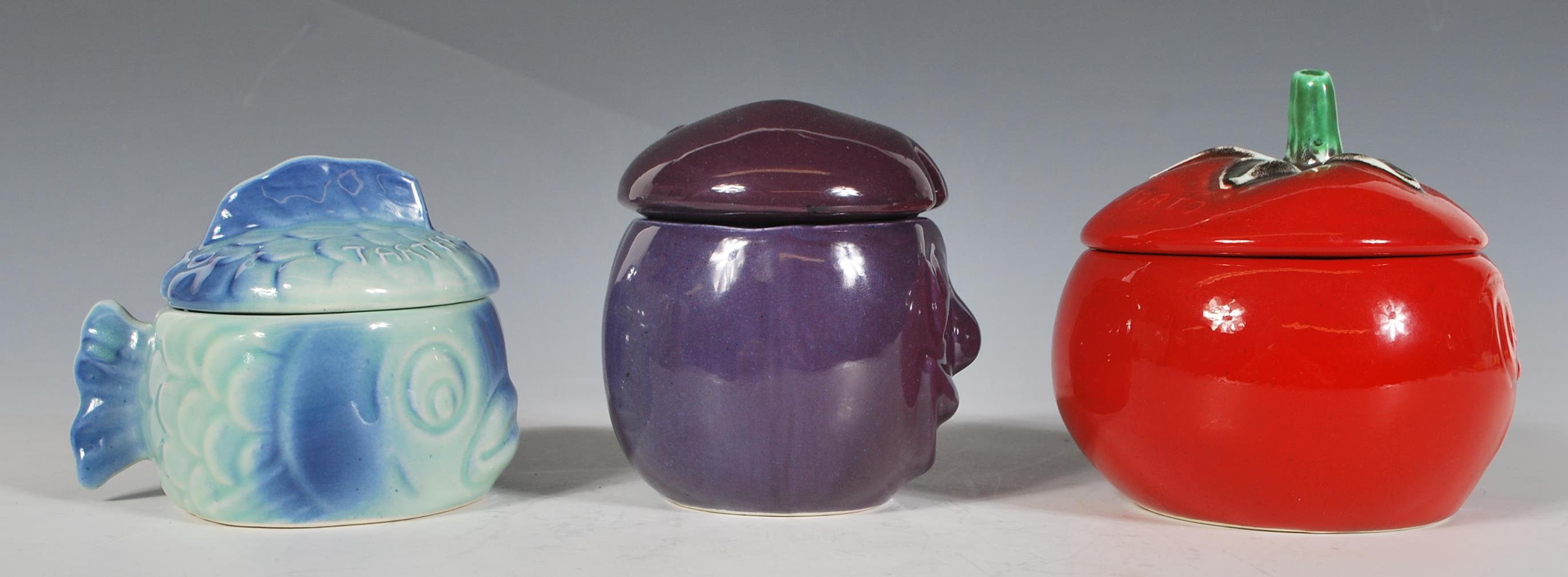 A group of three retro 20th Century SylvaC character face pots to include Tartare Sauce model - Image 2 of 9