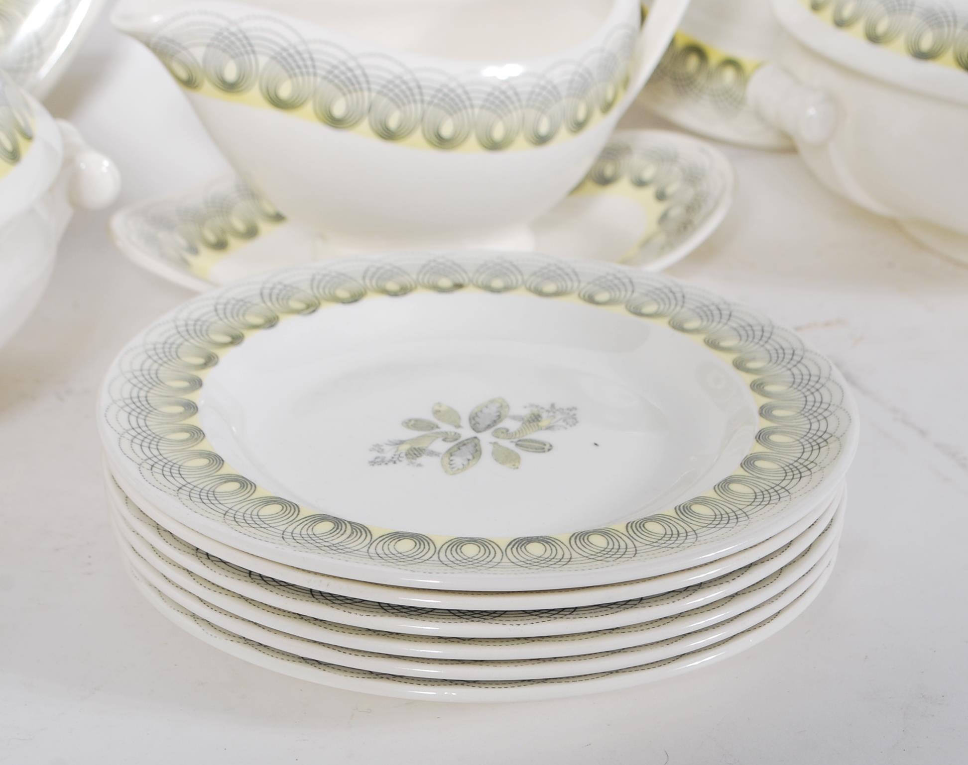 A vintage retro Wedgwood Harvest Festival pattern dinner service designed by Ravilious having yellow - Image 5 of 10