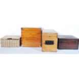 A group of three late 19th Century and 20th Century wooden storage boxes to include a lockable