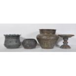 A group of three late 19th / early 20th Century Islamic bowls / pots to include a brass pot of