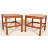 Gordon Russell - A pair of early to mid 20th Century low oak side tables of square form raised on