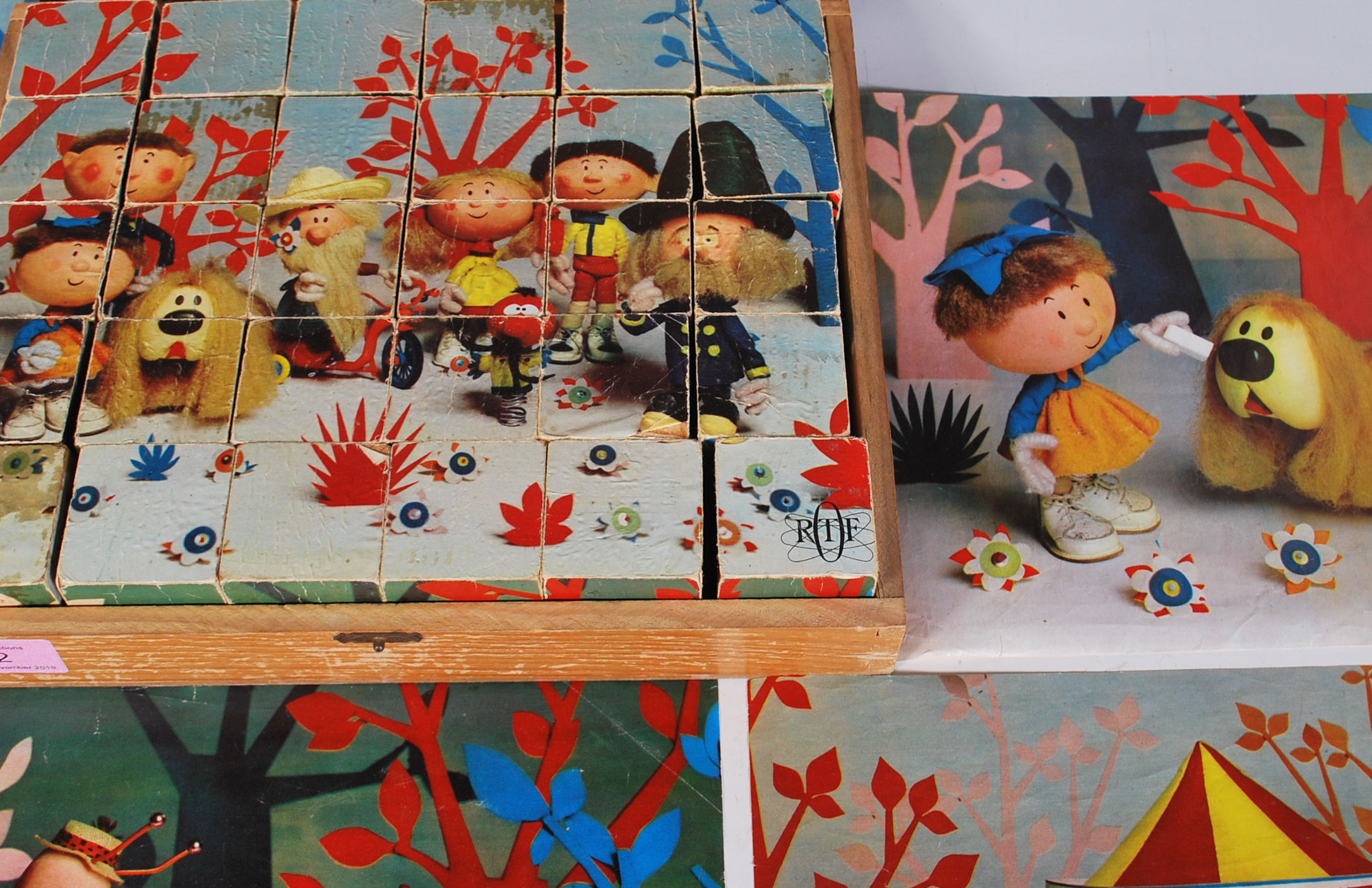 A 1970's retro French Magic Roundabout wooden toy building blocks / games puzzle. include Dougal, - Image 5 of 6