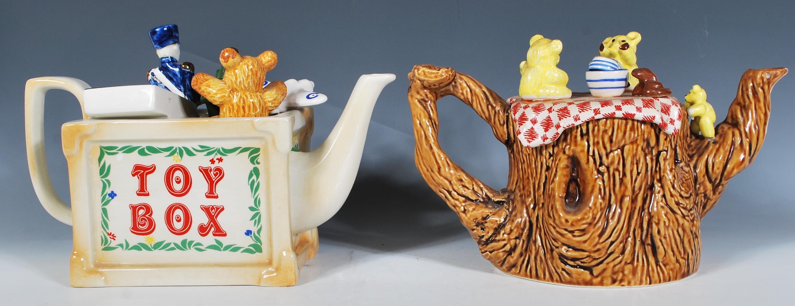 A pair of Cardew collectors novelty teapots to include a ' Toy Box ' teapot modelled with various - Image 3 of 6