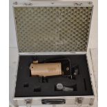 20th Century Polish PZO scientific microscope equipment- the lens marked T50x70 Nr1384, flight case,