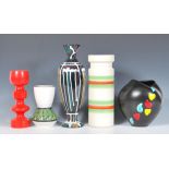 A mixed group of retro 20th Century vases mostly German to include a Dumler & Breiden of West