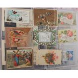 A collection of antique Trade cards and Greetings