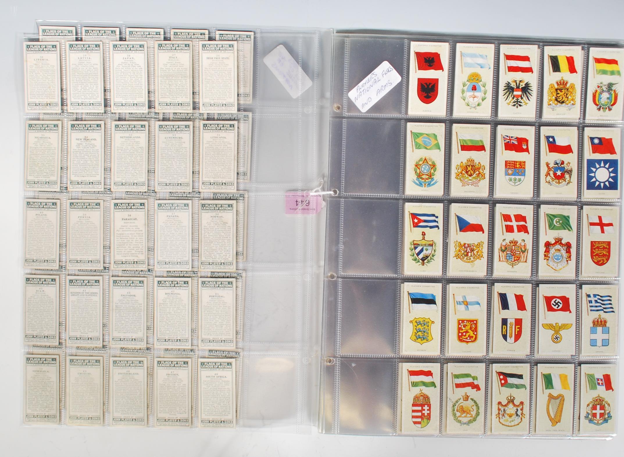 A selection of vintage Player's military related cigarette cards to include eight full sets; flags - Image 3 of 16