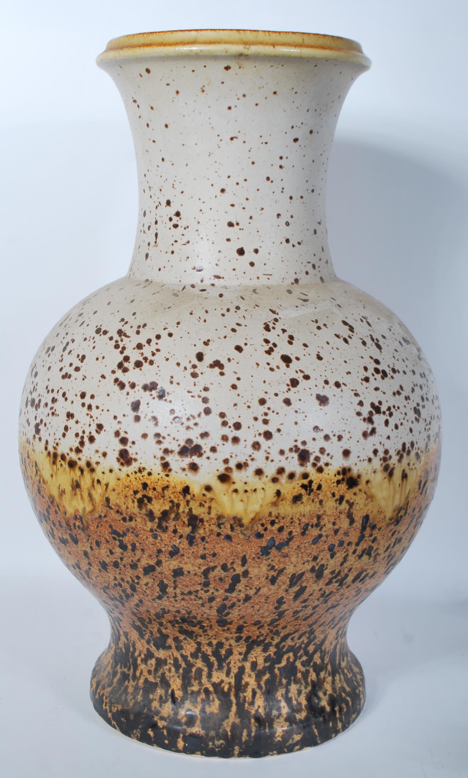 A vintage retro 20th Century West German floor standing bulbous vase / stick stand, having a mottled - Image 2 of 9