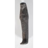 An early 20th Century Grand tour Egyptian pottery Shabti, the mummiform figure modelled with