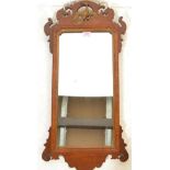 A 19th Century Victorian mahogany pier mirror with a central glass panel having gilt boarder with