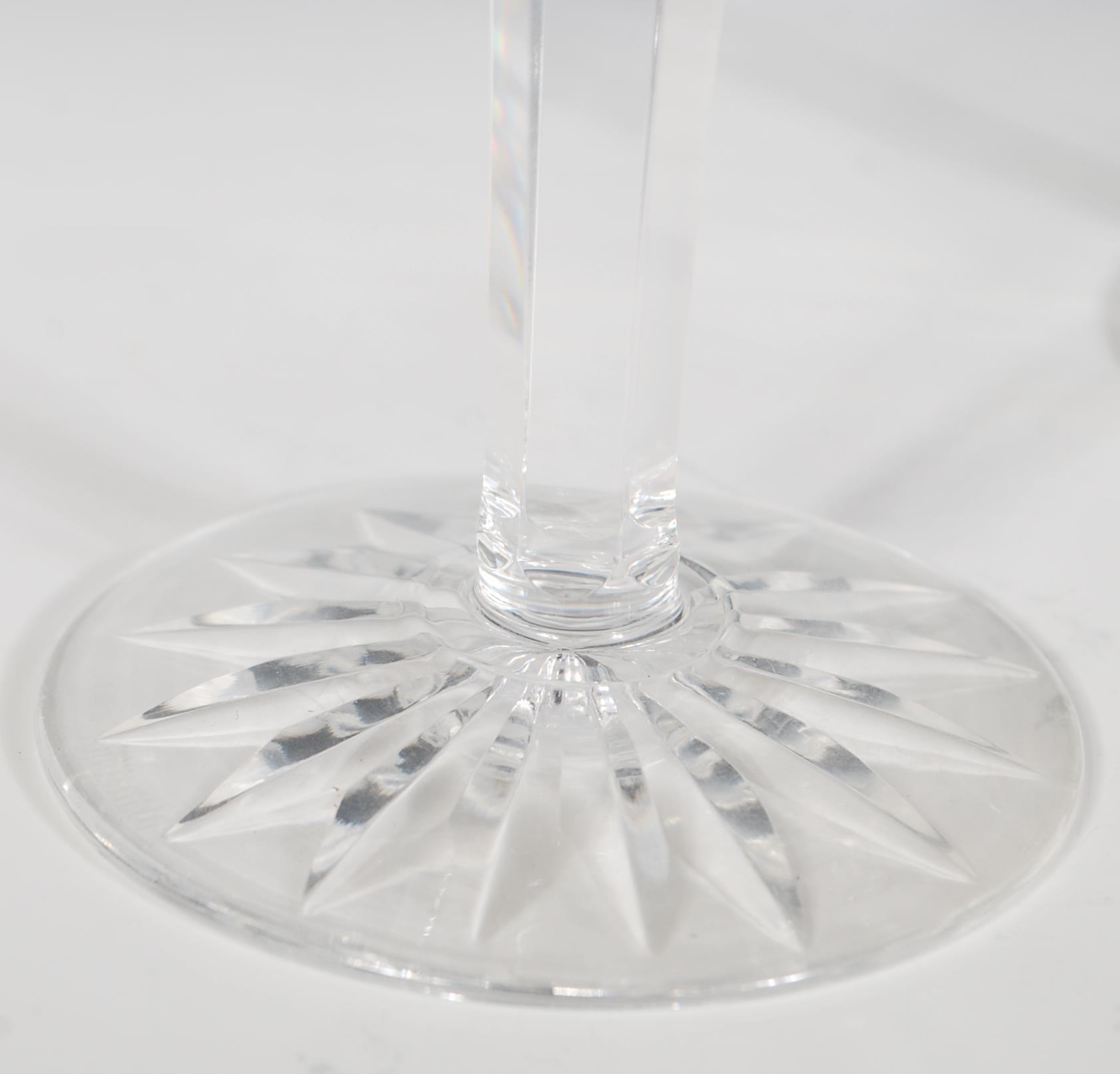 A set of four Waterford crystal cut glass goblet / wine glasses in the 'Lismore' pattern having - Image 4 of 6