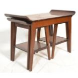 A vintage mid 20th century Danish influenced bentwood nest of tables consisting of a rectangular